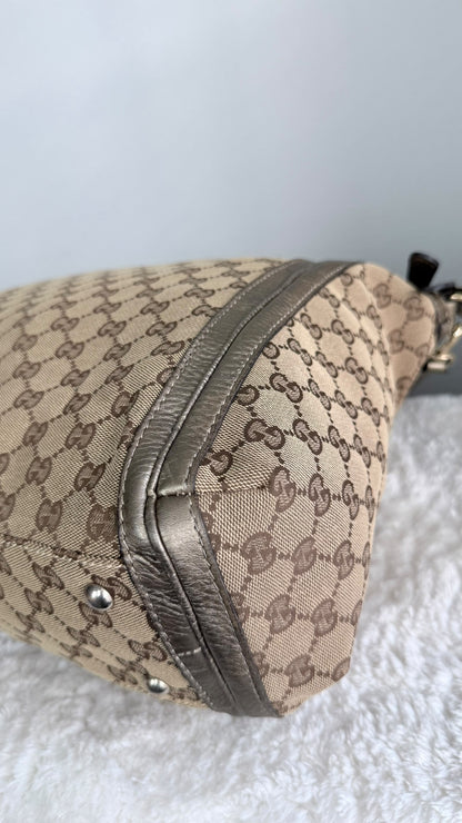GUCGI Bella Tote GG Canvas Handbag with strap Gold