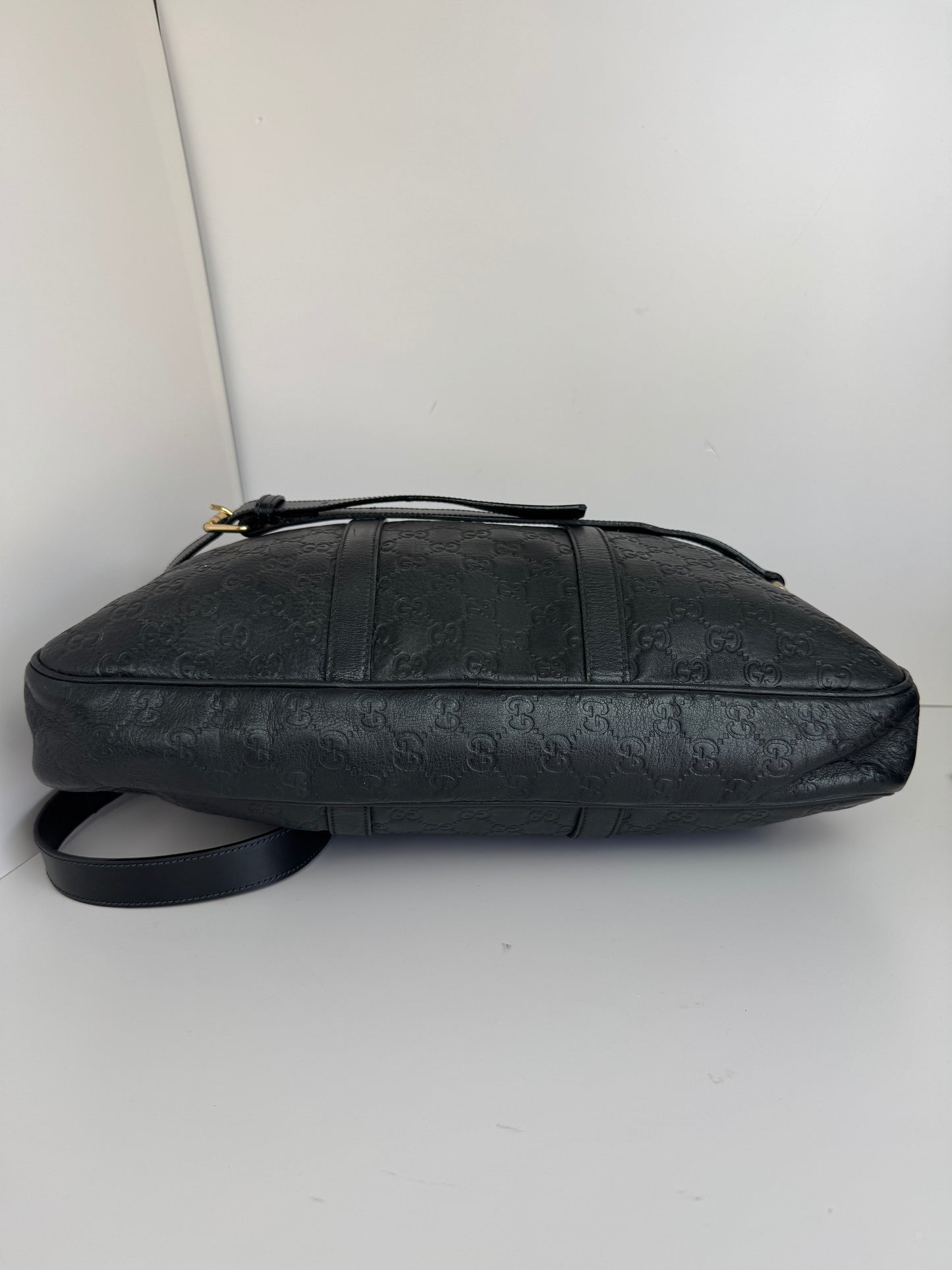 Gucci Briefcase Monogram GG Leather Black