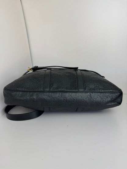 Gucci Briefcase Monogram GG Leather Black