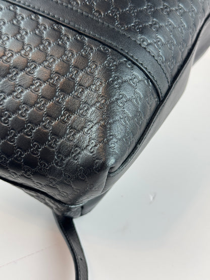 Gucci Soft Microguccdssima small Zippered Satchel Black