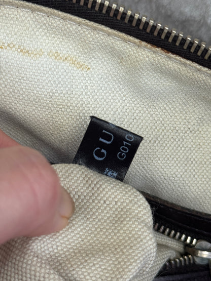 GUCCI Web Boston GG Canvas With strap Brown