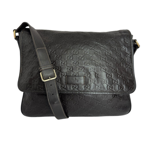 Gucci Flap Messenger GG Monogram Dark Brown
