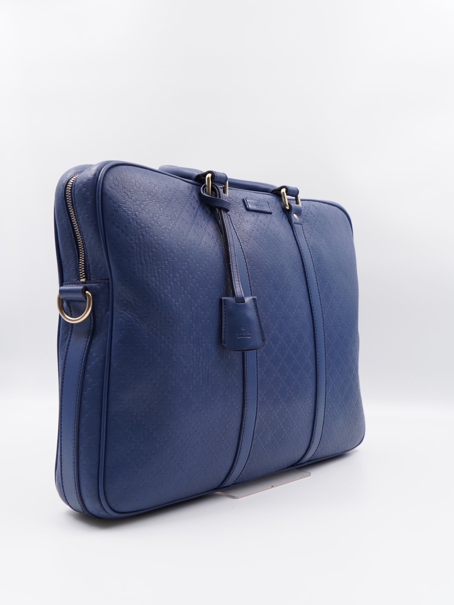 Gucci Briefcase Diamond Microguccdssima leather Blue