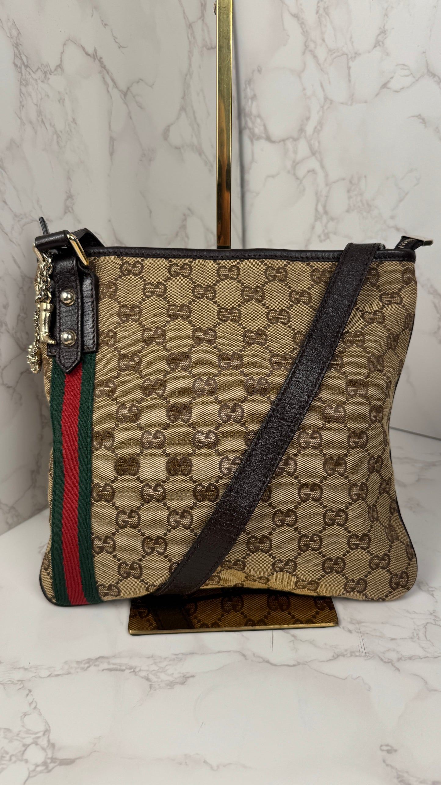 Gucci Jolicoeur GG Canvas Crossbody Brown