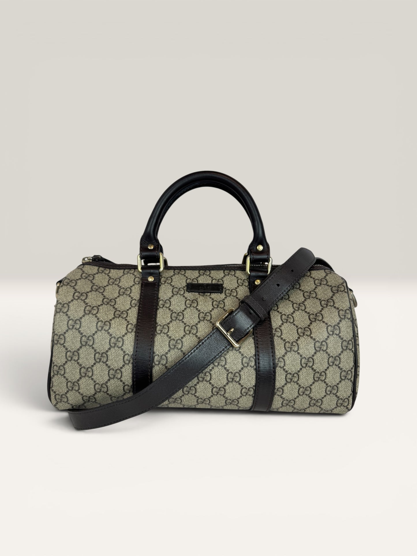 GU16👜 Gucci Boston With Strap Coated canvas