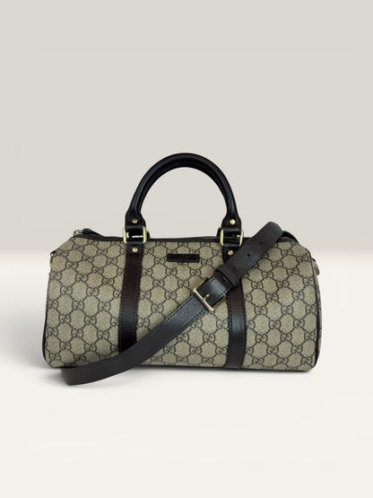 GU16👜 Gucci Boston With Strap Coated canvas