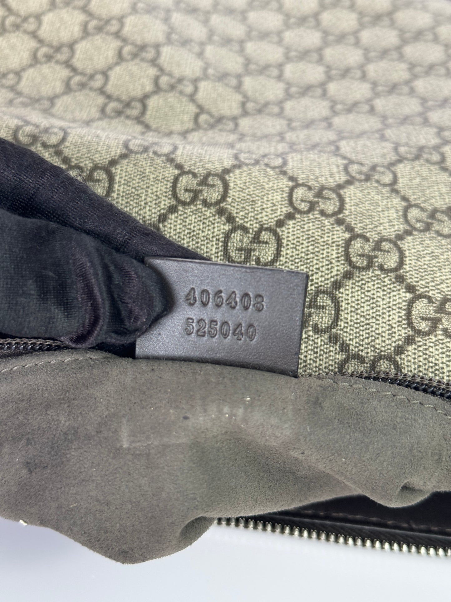 Gucci Front Zip Messenger Dark Brown GG Coated Canvas