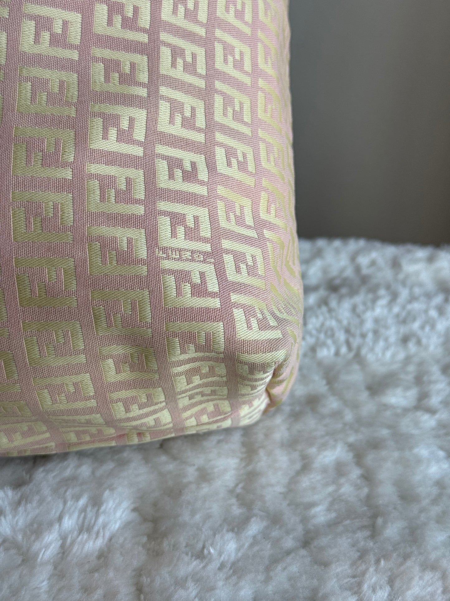 FENDI Zucca Tote FF Canvas Pink