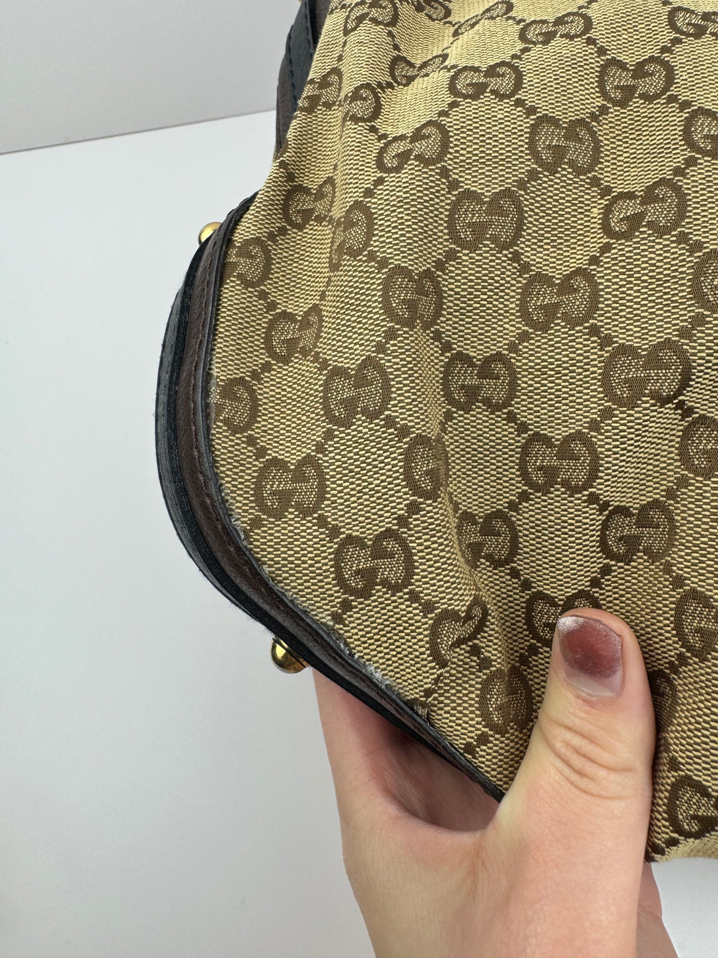 Gucci Hobo GG Interlocking Canvas Brown