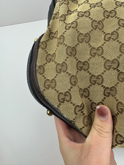 Gucci Hobo GG Interlocking Canvas Brown