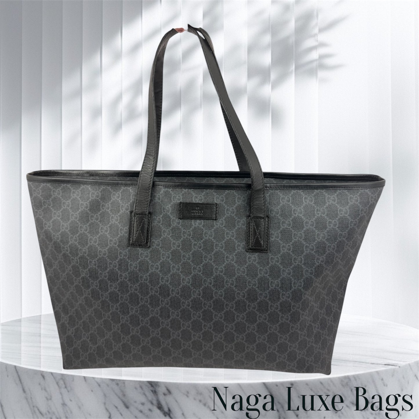 Gucci Large Tote GG Supreme Coated Canvas Black