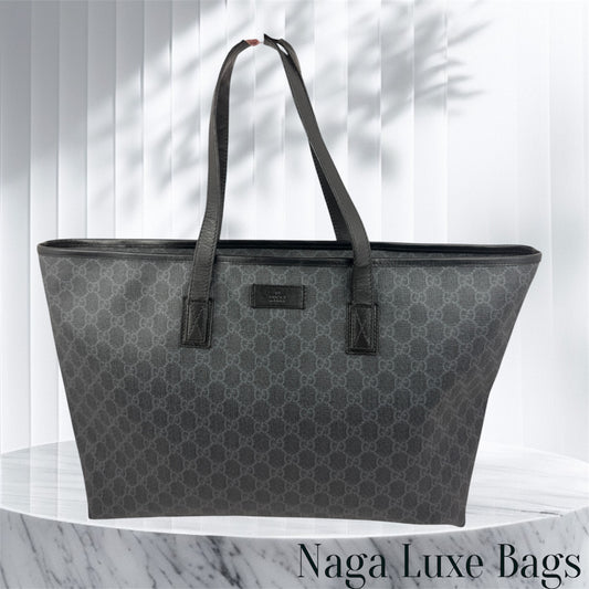 Gucci Large Tote GG Supreme Coated Canvas Black