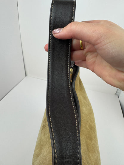 Loewe Anagram Shoulder Suede Leather Bag