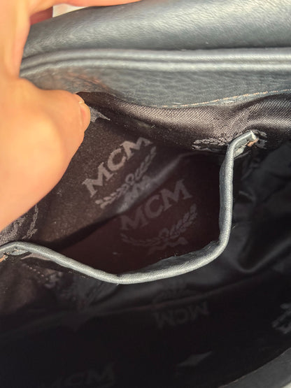 Mcm Leather flap crossbody Dark grey