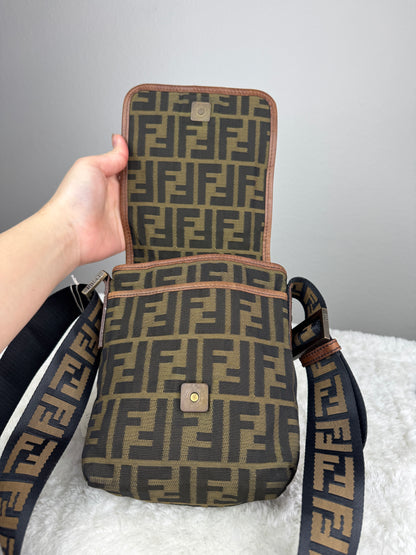 FENDI FF Flap Messenger Mini bag Zucca Canvas