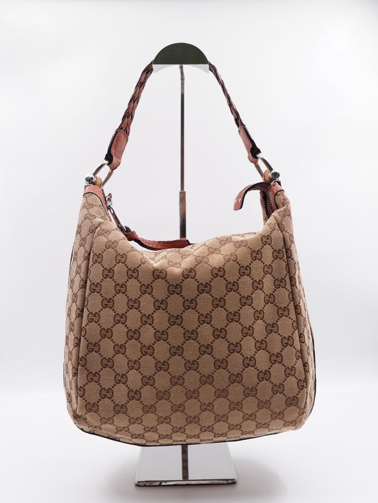 Gucci Bamboo Bar Shoulder Bag GG Canvas