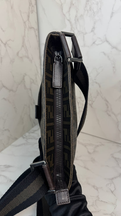Fendi Zucca Canvas Crossbody Brown