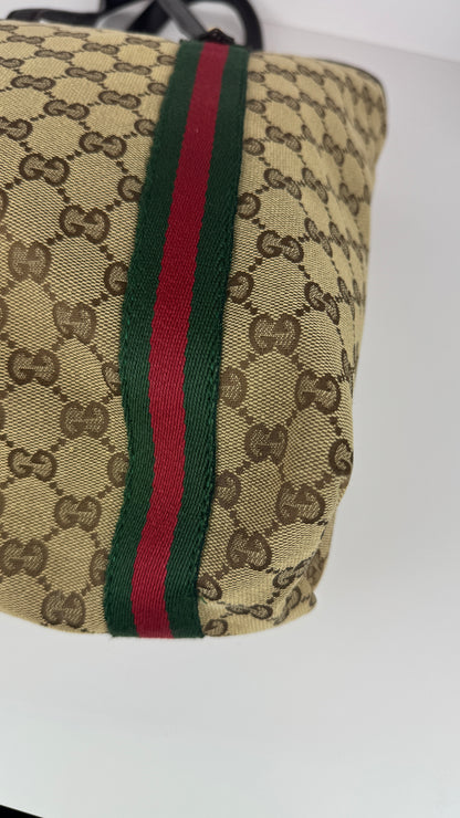 Gucci Web Tote GG Canvas  Brown