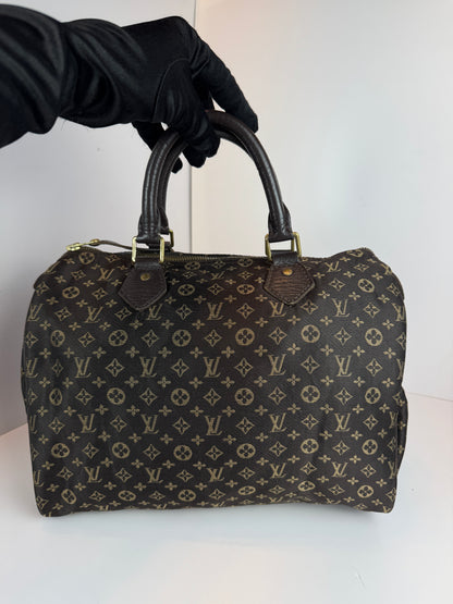 Louis vuitton speedy 30 mini lin Dark brown canvas