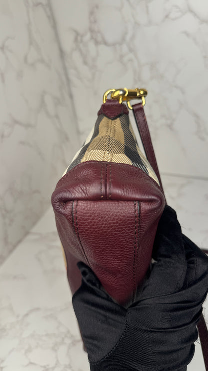 Burberry Convertible Clutch House Check Canvas Small