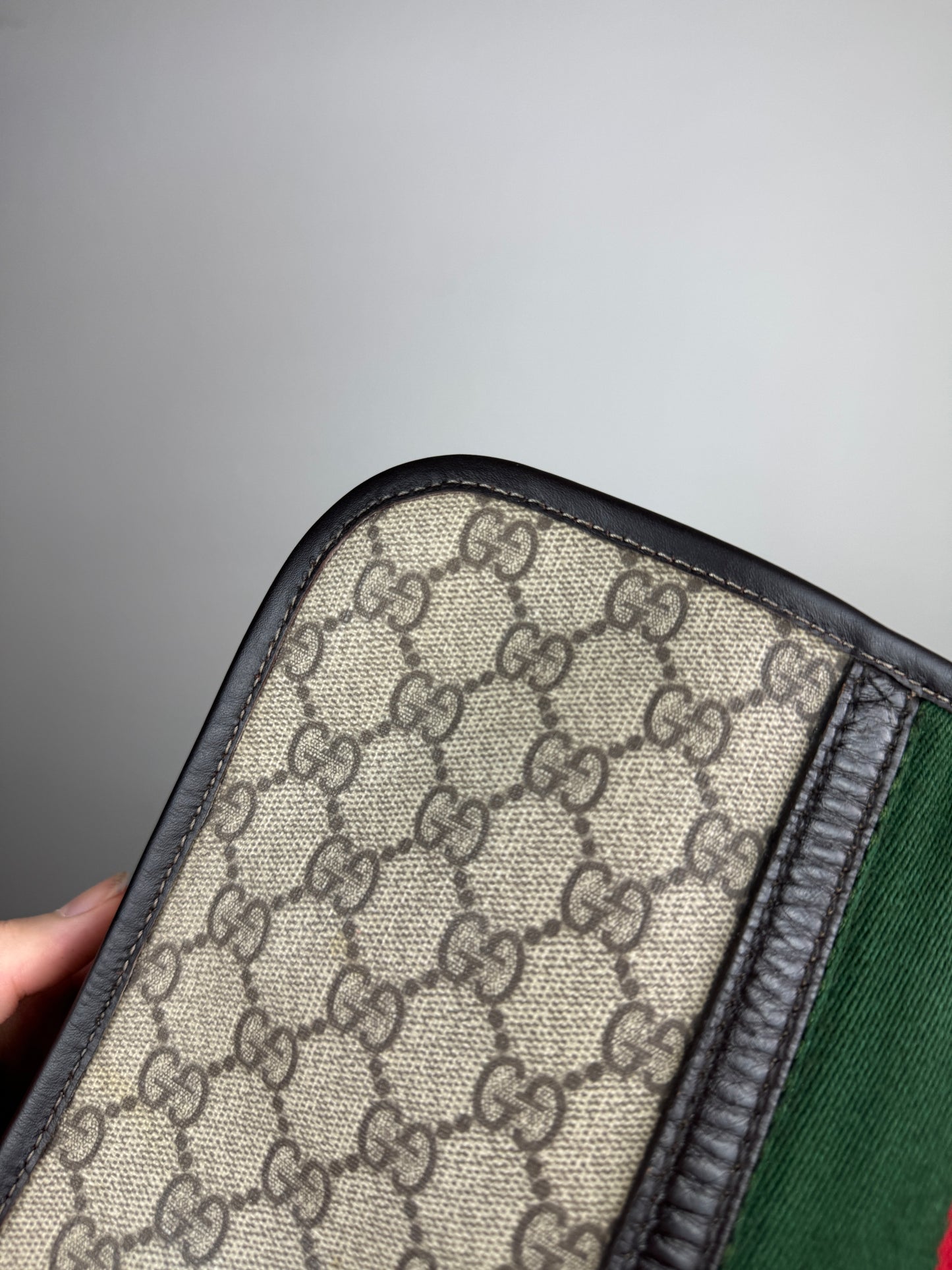 GUCCI Web Flap large Messenger GG Supreme Coated Canvas