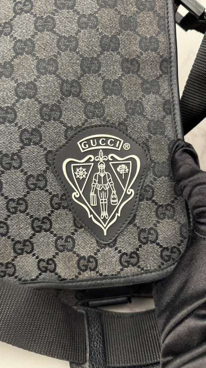 Gucci Denim Hysteria Double Buckles Messenger