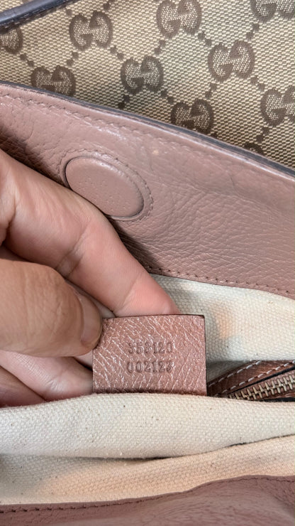 GUCCI Bree Top Handle GG Canvas Pink