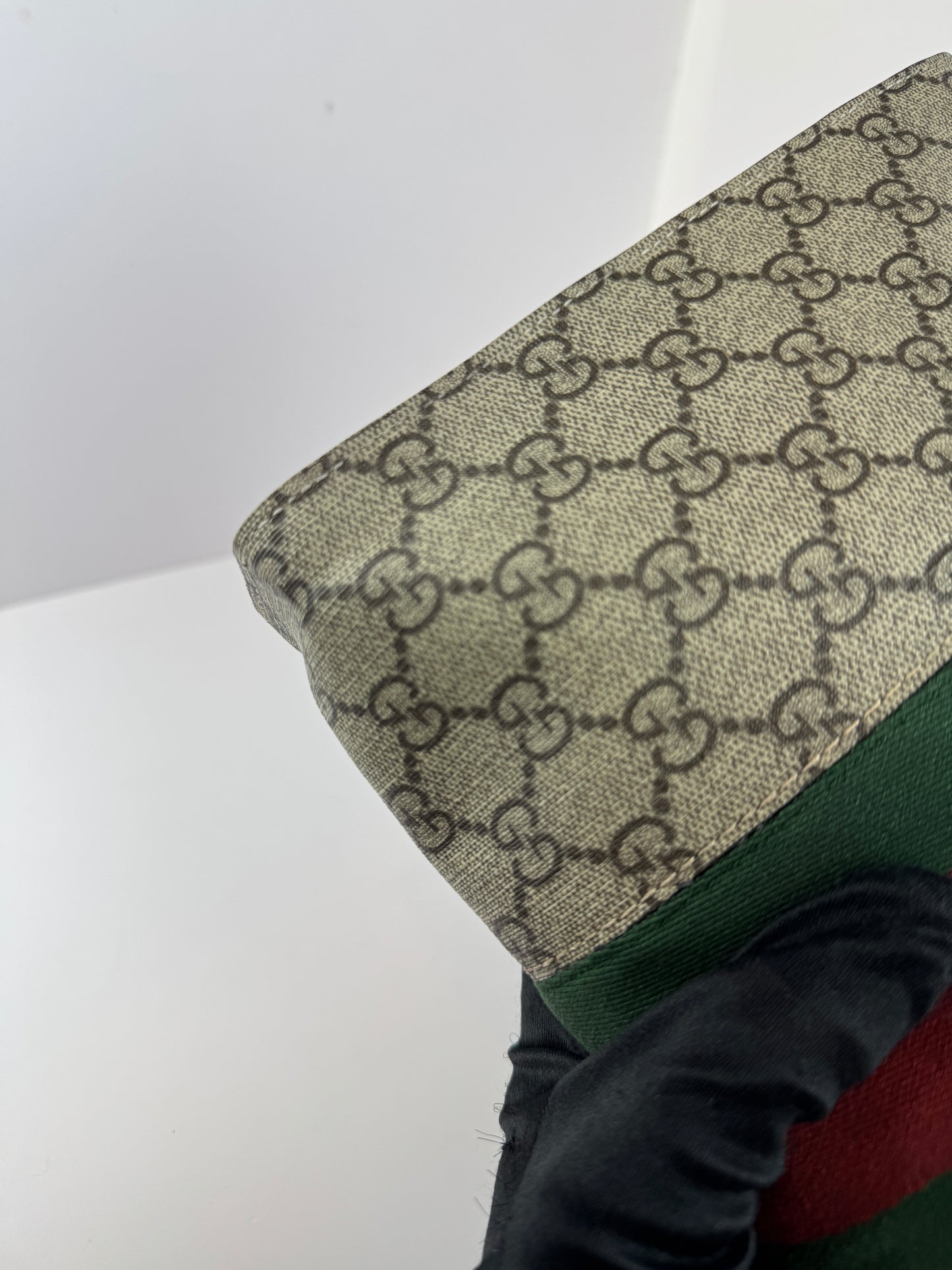 Gucci Web Clutch GG Supreme Coated Canvas