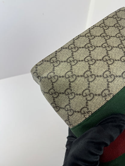 Gucci Web Clutch GG Supreme Coated Canvas