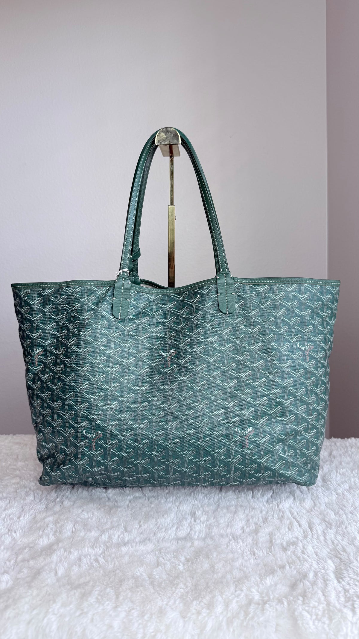 GOYARD Saint Louis Tote Coated Canvas PM Green