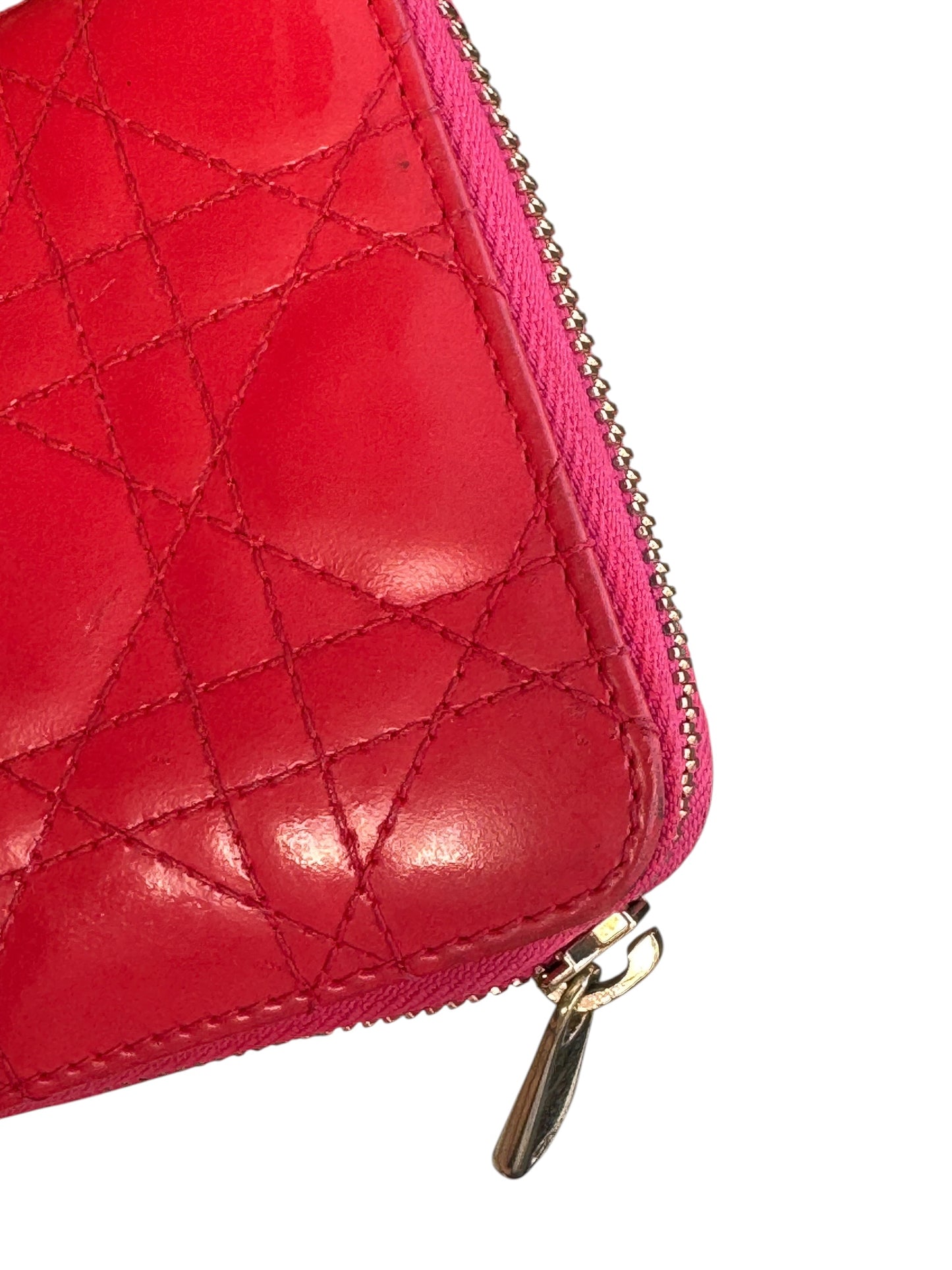 WA4👛Dior Long wallet zippy Red (COA Included) retail $1350