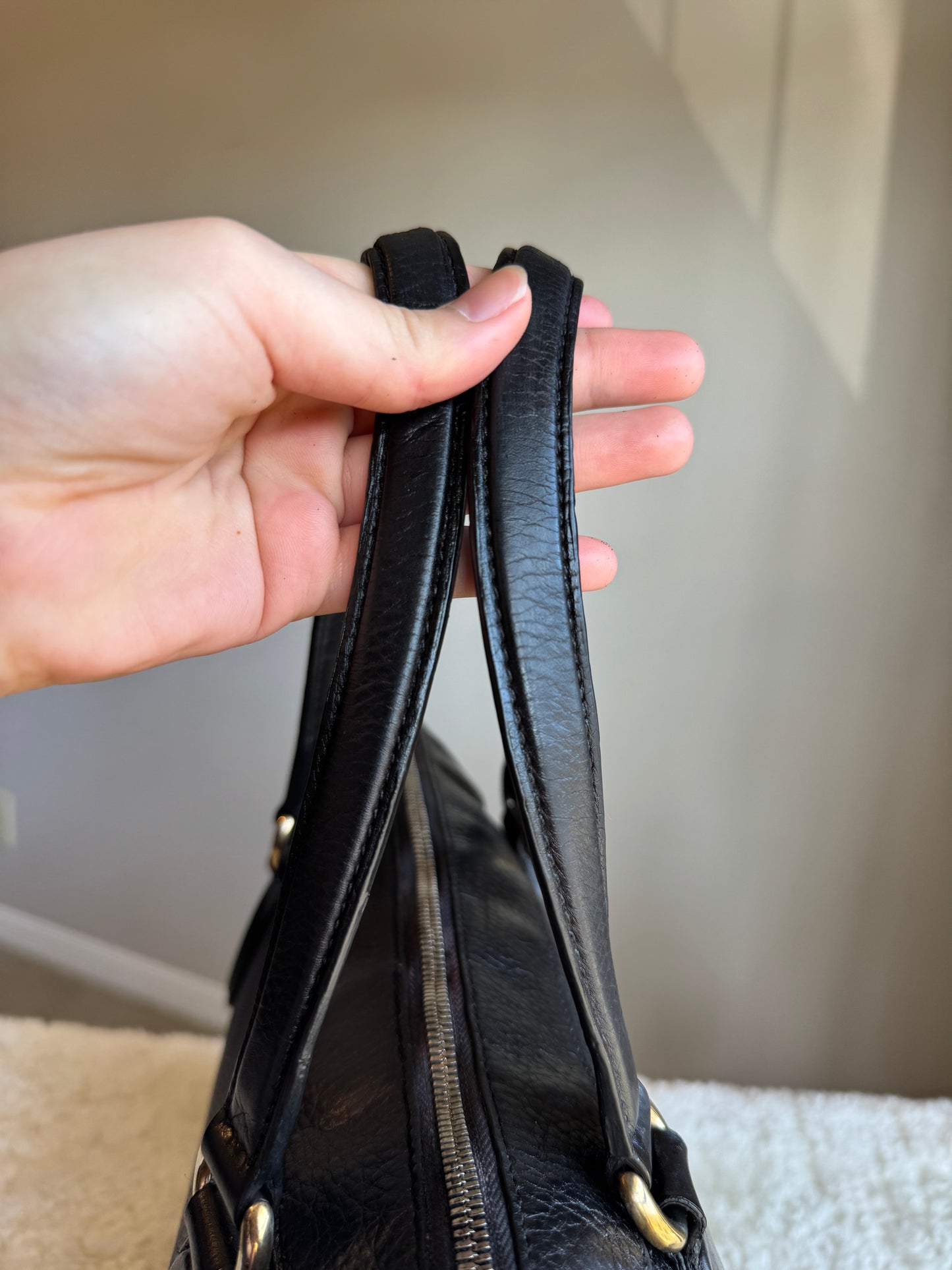 GUCCI Soho Zip Tote Leather Small Black