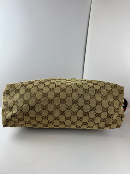 Gucci Web Flat Messenger GG Canvas Brown