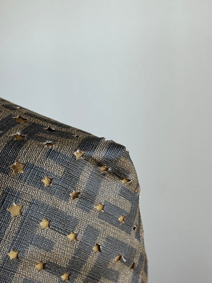 FENDI Tobacco Zucca Print Star Perforated Coated canvas Medium