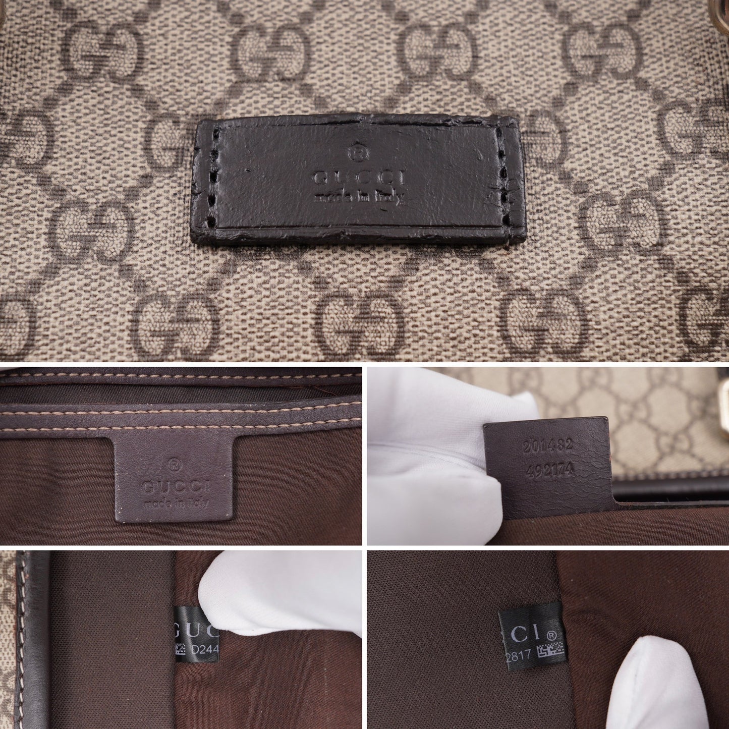 Gucci Plus Monogram Joy Tote dark brown