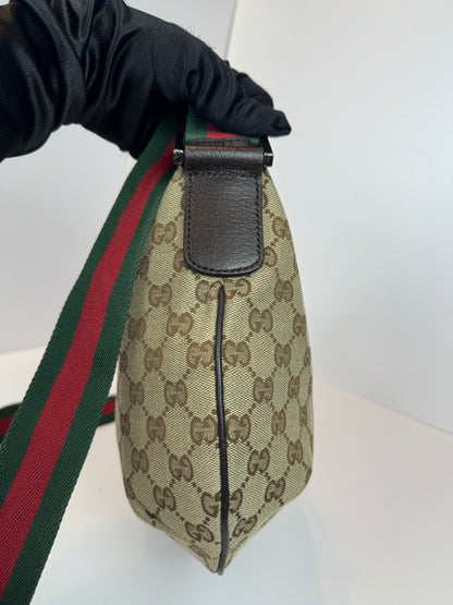 Gucci Halfmoon web Stripe Gg Canvas