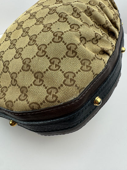 Gucci Hobo GG Interlocking Canvas Brown