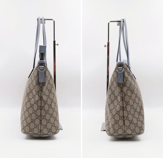 Gucci Convertible Zip Tote GG Coated Canvas with leather medium