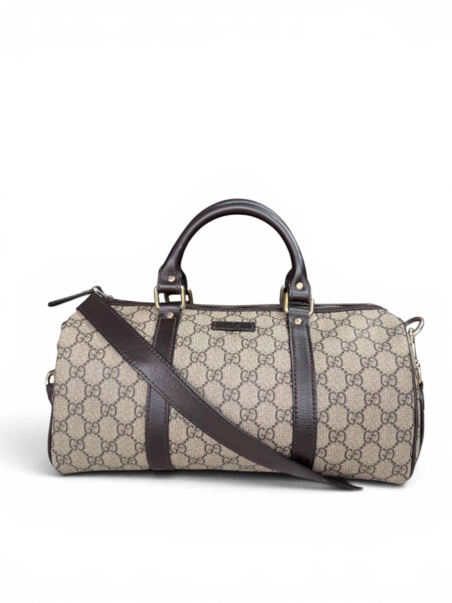 GU16👜 Gucci Boston With Strap Coated canvas