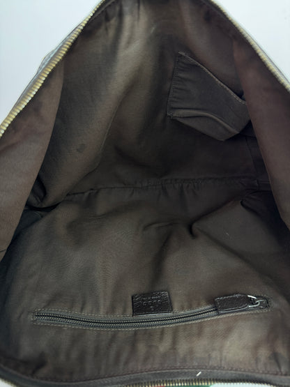 GUCCI Web Large Halfmoon Crossbody GG Canvas Brown