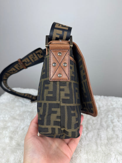 FENDI FF Flap Messenger Mini bag Zucca Canvas