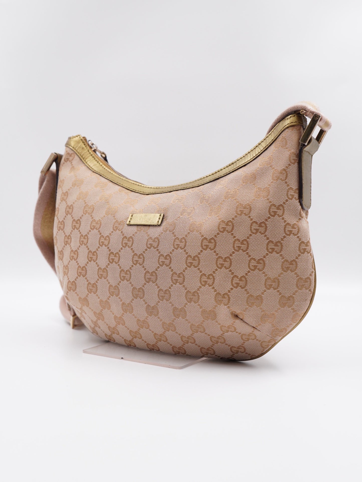 GUCCI Half-moon GG Canvas Crossbody Bag (Vintage)