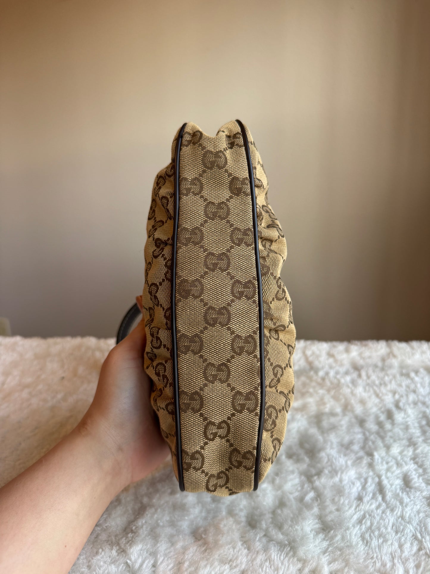 GUCCI Lovely Heart GG Canvas Brown
