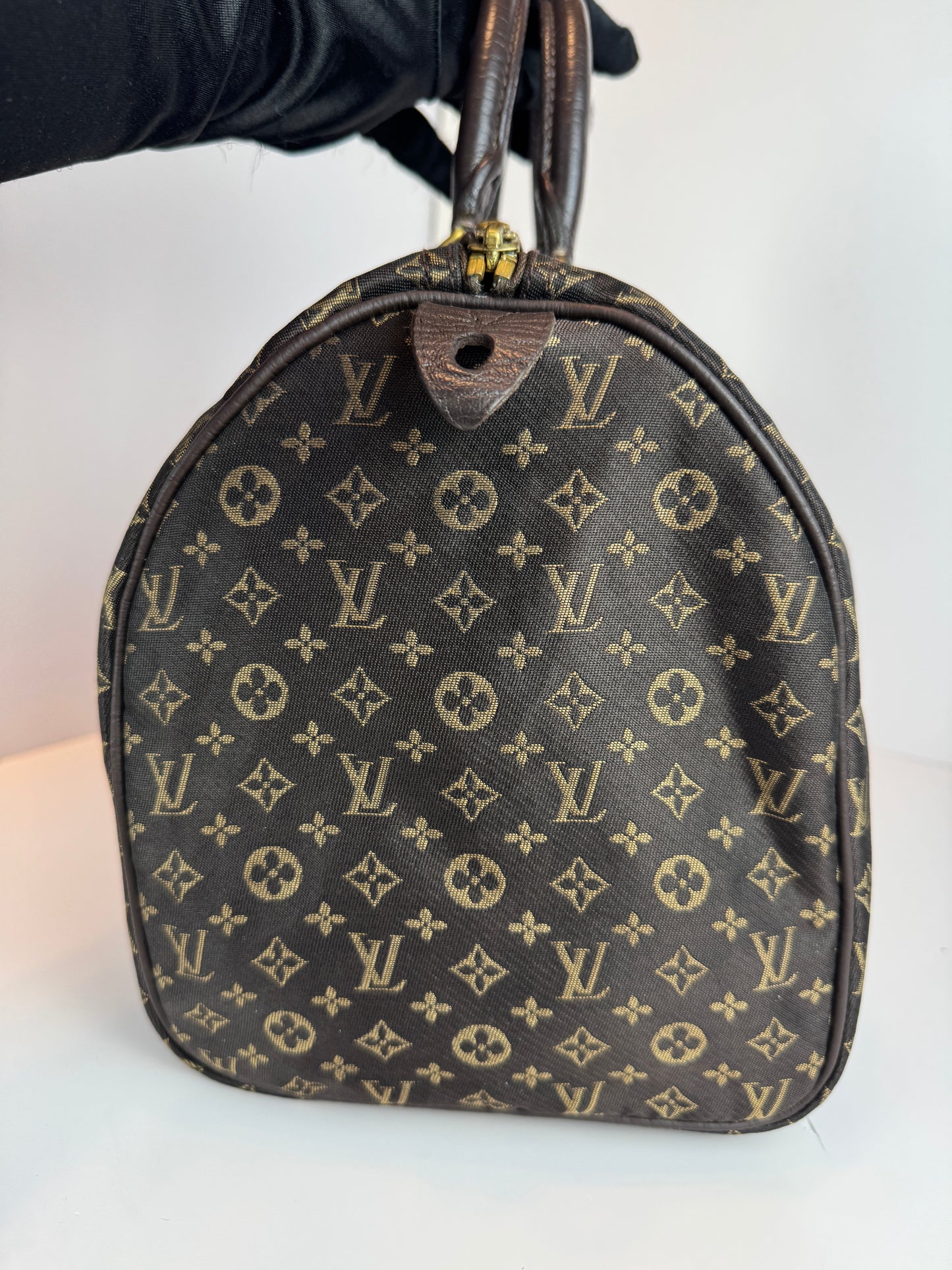 Louis vuitton speedy 30 mini lin Dark brown canvas