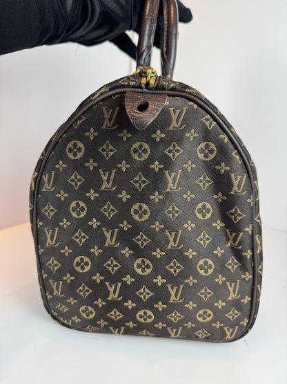 Louis vuitton speedy 30 mini lin Dark brown canvas