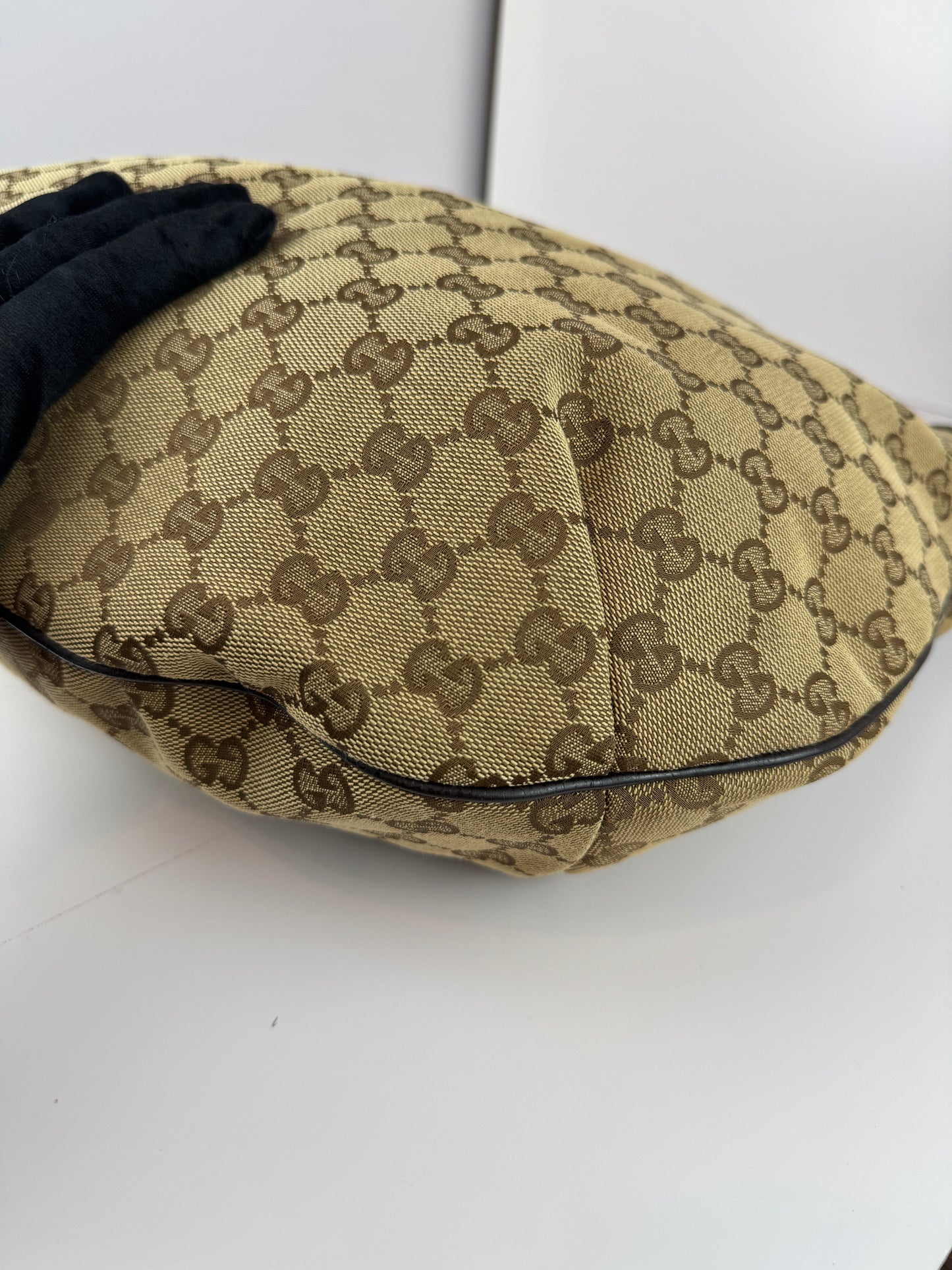 Gucci Web HalfMoon Large GG Canvas Brown