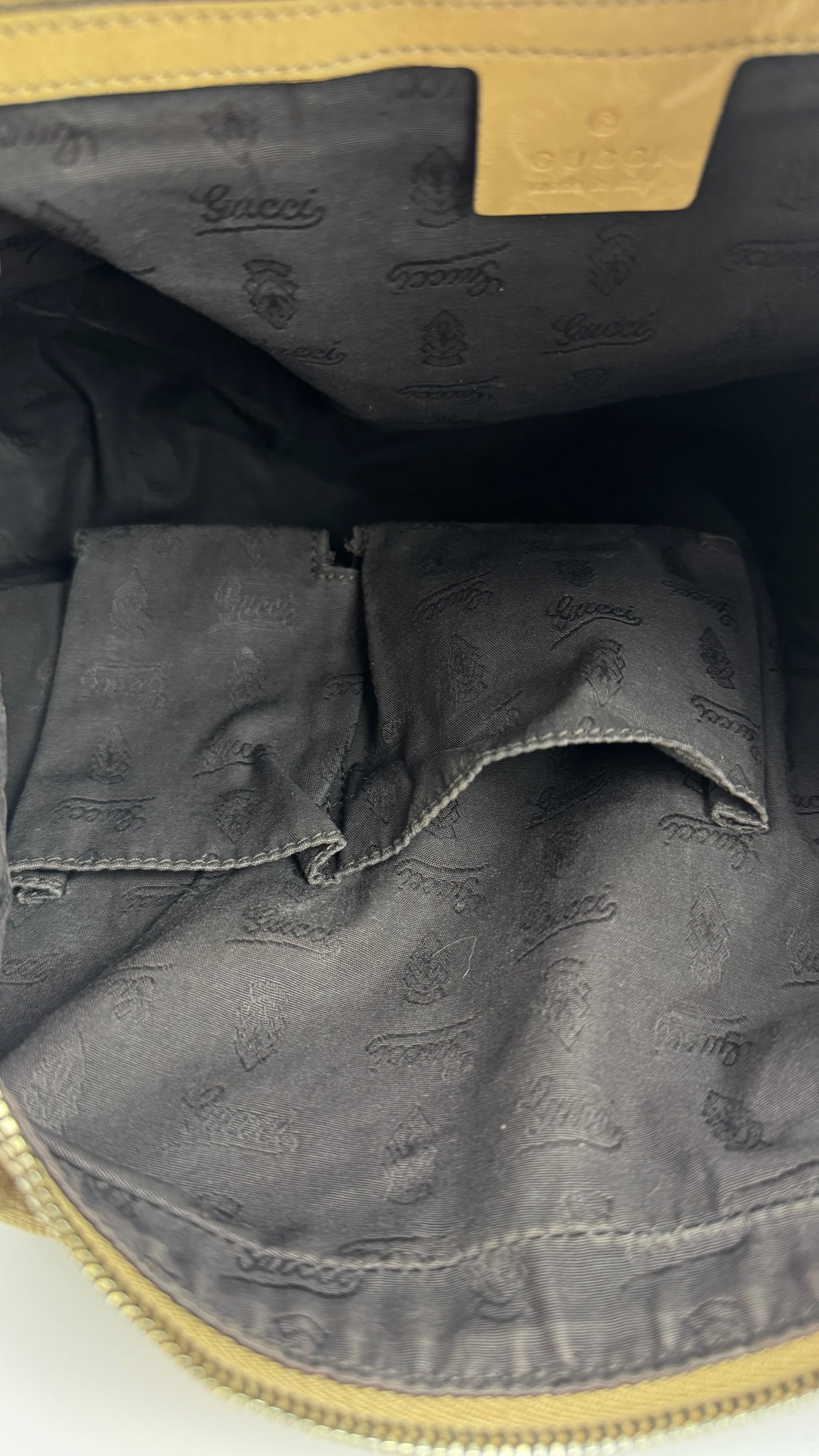 Gucci Beige GG Canvas Horsebit Tassel Hobo