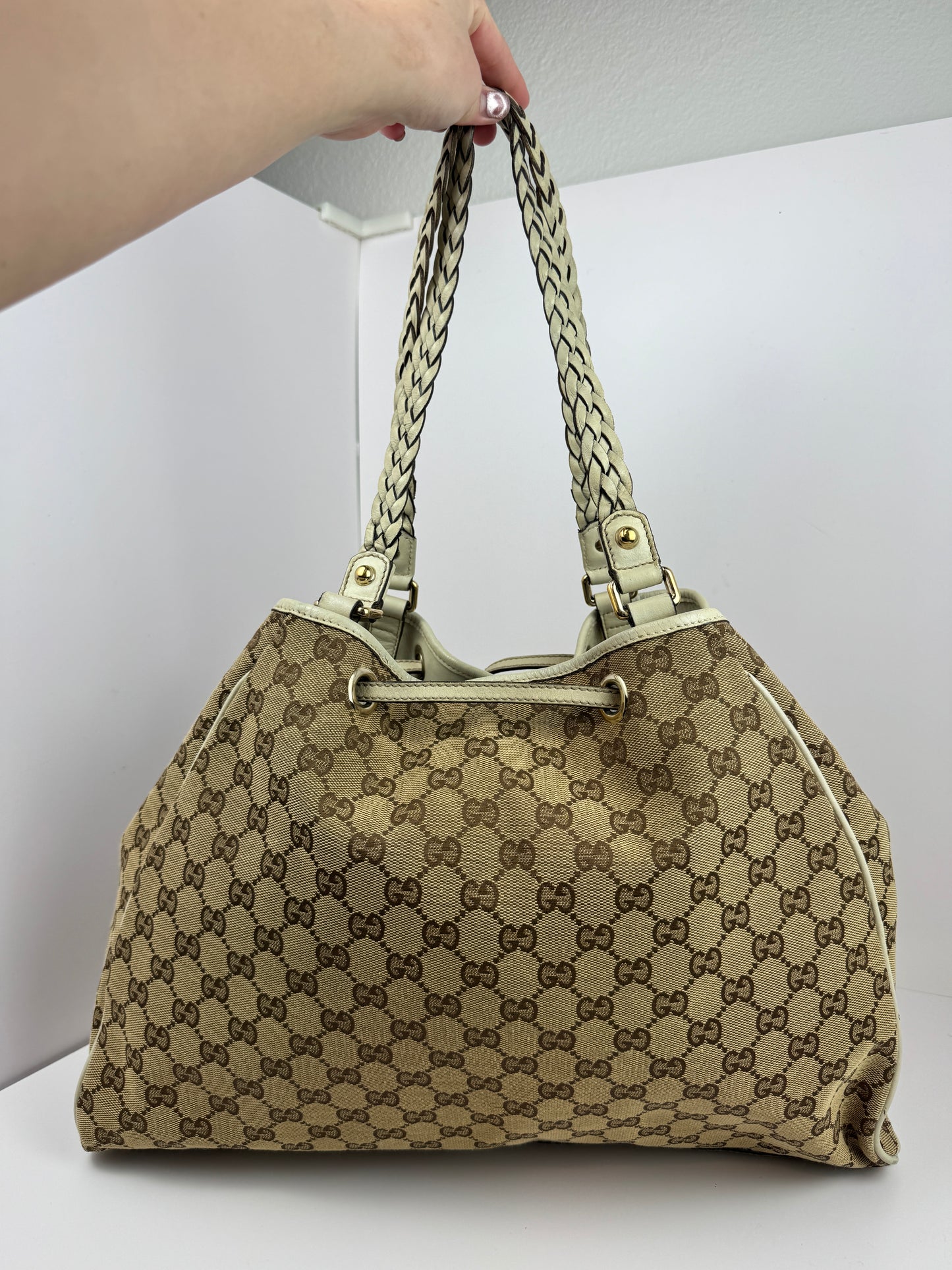 Gucci Peggy Tote GG Canvas Large Cream