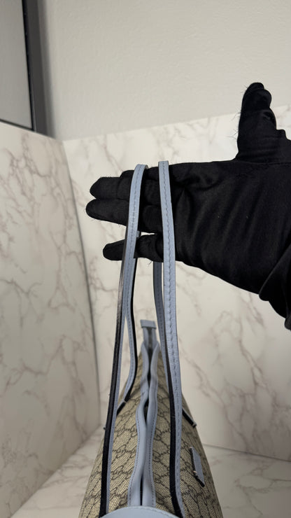 Gucci Tote With Strap GG Canvas light Blue