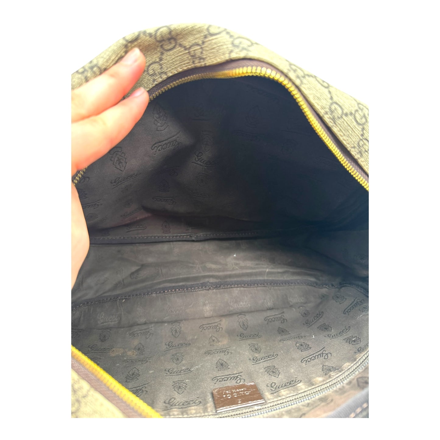 Authentic Gucci Front Zip camera Bag GG Coated